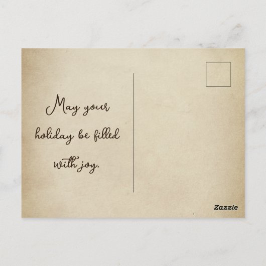 幸せな感謝祭の木の看板と秋のシーン ポストカード (裏面)