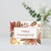 幸せな感謝祭の水の色葉のと果実 シーズンポストカード (スタンド正面)