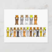 幸せな感謝祭の漫画の猫 シーズンポストカード (正面)