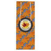 幸せな感謝祭の秋のカシの葉 ワインギフトバッグ (正面)