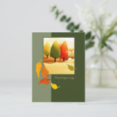 幸せな感謝祭の秋の景色 シーズンポストカード (スタンド正面)