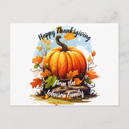 幸せな感謝祭の秋の色のカボチャ シーズンポストカード