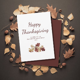 幸せな感謝祭の秋の葉植物 シーズンカード