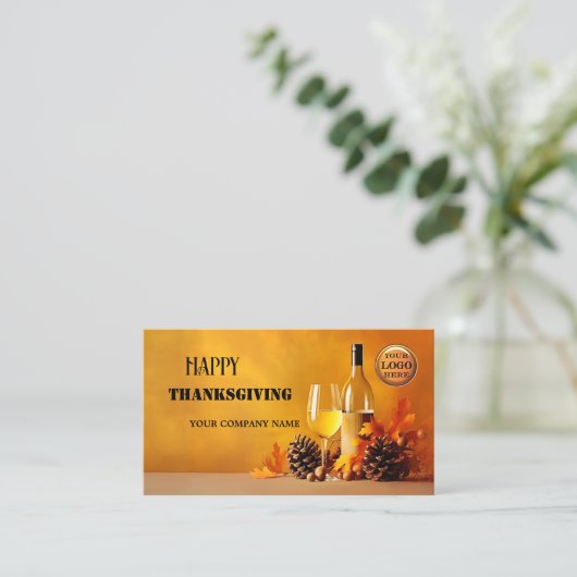 幸せな感謝祭の秋 名刺 (スタンド正面)