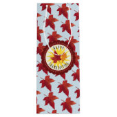 幸せな感謝祭の空および紅葉 ワインギフトバッグ (裏面)