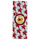 幸せな感謝祭の空および紅葉 ワインギフトバッグ (正面)