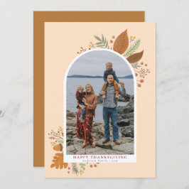 幸せな感謝祭の紅葉アーチ曲線の写真 シーズンカード