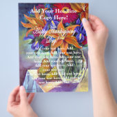 幸せな感謝祭の花と梨のチラシ チラシ (手)