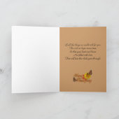 幸せな感謝祭の蝶と花 シーズンカード (内部)