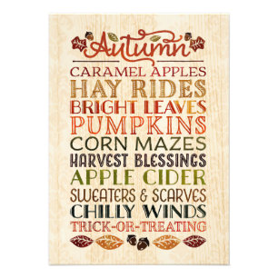 幸せな感謝祭の記述語の秋 フォトプリント           