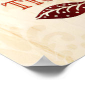 幸せな感謝祭の記述語の秋 ポスター (角)