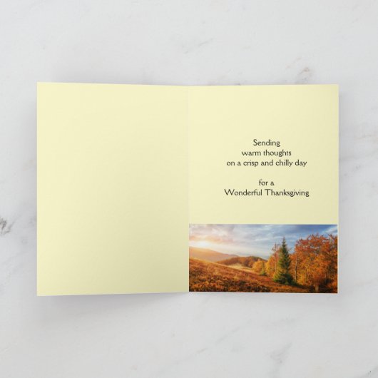 幸せな感謝祭の風景の紅葉 シーズンカード (内部)