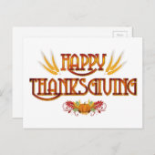 幸せな感謝祭を収穫する シーズンポストカード (正面/裏面)