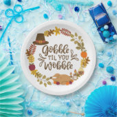 幸せな感謝祭を振るうまでゴブル ペーパープレート (パーティー)