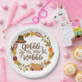 幸せな感謝祭を振るうまでゴブル ペーパープレート (パーティー)