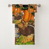 幸せな感謝祭を設定するバスルームのタオル バスタオルセット (インサイチュ)