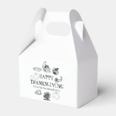 幸せな感謝祭カスタマイズ家族の名前かわいい フェイバーボックス (正面サイド)