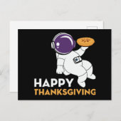 幸せな感謝祭カボチャおもしろいパイ シーズンポストカード (正面/裏面)