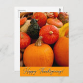 幸せな感謝祭カボチャとスカッシュ ポストカード (正面/裏面)