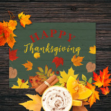 幸せな感謝祭カラフル秋の木の葉