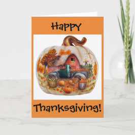 幸せな感謝祭カード、台分のカボチャ シーズンカード