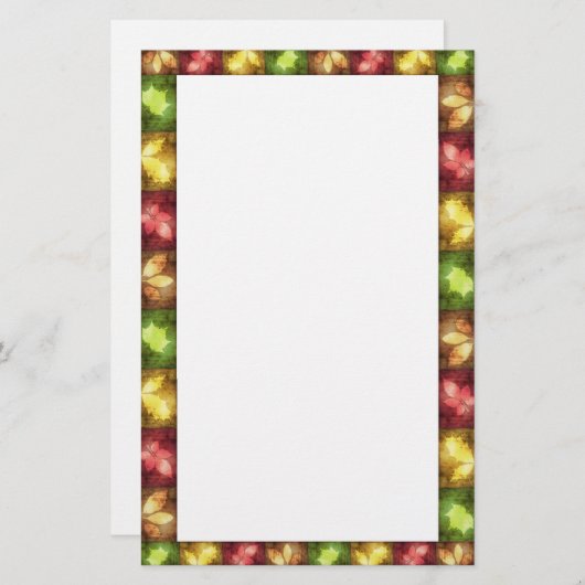 幸せな感謝祭グランジ葉の – 文房具 便箋 (正面/裏面)