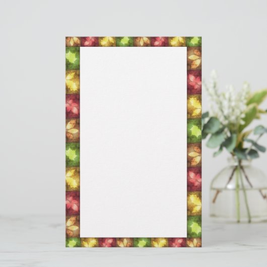 幸せな感謝祭グランジ葉の – 文房具 便箋 (スタンド正面)