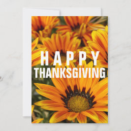 幸せな感謝祭ディナーイエローサンフラワー 招待状