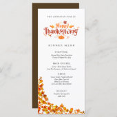 幸せな感謝祭ディナーメニュー メニュー (正面/裏面)