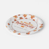 幸せな感謝祭ディナー ペーパープレート (アングル)