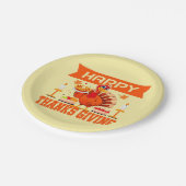 幸せな感謝祭トルコと小さなパイ9" ペーパープレート (アングル)