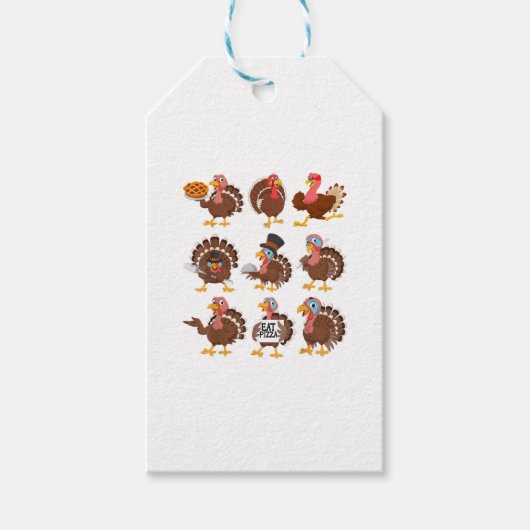 幸せな感謝祭トルコの日ガールズボーイズキッズ ギフトタグ (正面)
