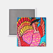 幸せな感謝祭トルコの磁石 マグネット (正面/裏面)