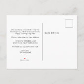 幸せな感謝祭フローラカボチャ写真の移動 案内ポストカード (裏面)