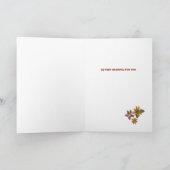幸せな感謝祭フローラ折り返しグリーティングカード カード (内部)