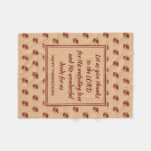 幸せな感謝祭与えベエジ フリースブランケット (正面(横))