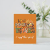 幸せな感謝祭与え感謝していで シーズンポストカード (スタンド正面)