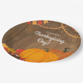 幸せな感謝祭日 ペーパープレート (アングル)