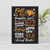 幸せな感謝祭秋はカボチャのスパイスのためである サンキューカード (スタンド正面)