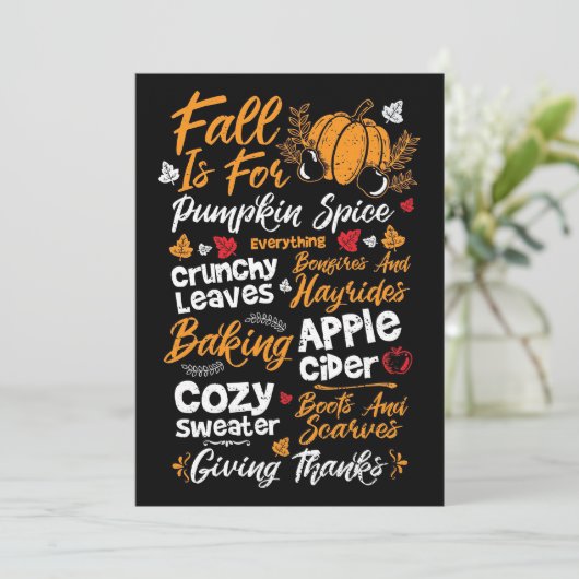 幸せな感謝祭秋はカボチャのスパイスのためである サンキューカード (スタンド正面)