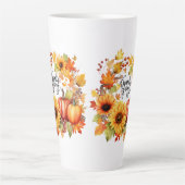 幸せな感謝祭秋 カフェラテマグ (正面)