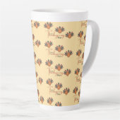 幸せな感謝祭秋 カフェラテマグ (右アングル)