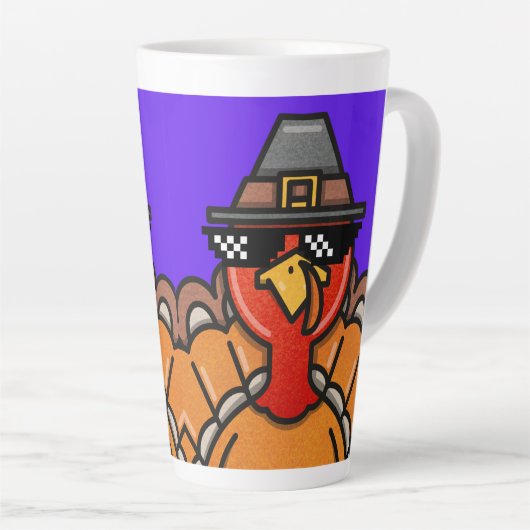 幸せな感謝祭秋 カフェラテマグ (右アングル)