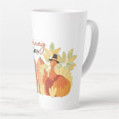 幸せな感謝祭秋 カフェラテマグ (右アングル)