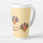 幸せな感謝祭秋 カフェラテマグ (右アングル)