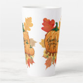 幸せな感謝祭秋 カフェラテマグ (正面)