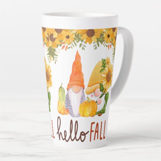 幸せな感謝祭秋 カフェラテマグ (右アングル)