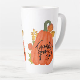 幸せな感謝祭秋 カフェラテマグ