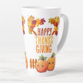 幸せな感謝祭秋 カフェラテマグ