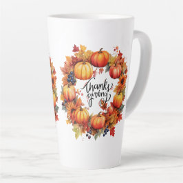幸せな感謝祭秋 カフェラテマグ